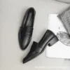 Women Shoes Spring Autumn 2022 New Black Pointed British Style Small Leather Shoes Loafers Shoes Single Shoes Vulcanize Shoes - Image 4