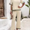 New in 2 Piece Set Summer Fashion Pantsuits Sets Solid Color Casual Elegant Korean Version Side Split Commuter Women's Clothing