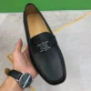 Men's Black Calfskin Classic Driving Shoes Lightweight and Comfortable Casual Slip-on Shoes - Image 3