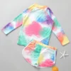 Girls Swimsuit Fashion Split Two-piece Swimwear Sets for Kids Sunscreen Quick Dry Long Sleeve Swimming Suits Teen Beach Clothing - Image 2