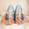 Elegant Women Pumps New Design Appliques Women's Party Shoes Bride Wedding Shoes High Heels Stilettos High-heeled Shoes Silk - Image 4