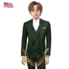 Light Gray Boys Suit 2-16 Years Old Slim Fit Jacket Pants Vest 3 Piece Set Formal Party Outfit Wedding Kids Tuxedo - Image 2