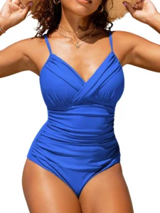 2023 Push Up Swimwear Women One Piece Swimsuit Solid Plus Size Bathers Bathing Suit Padded Beachwear Swimming Summer Bodysuit - Image 5
