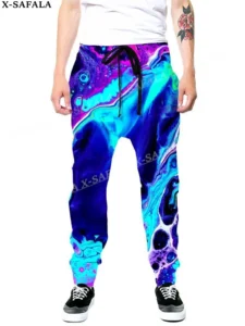 Hippie Psychedelic Colorful Trippy 3D Print Trousers Men Women Sweatpants Drawstring Long Joggers Spring Autumn Sports Pants-2 - Image 4