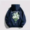 Lily Men Women 100%Cotton Hoodie Korean Style Luxury Brand Flower Printed Hoodies High Quality Hooded Sweatshirt Autumn Pullover