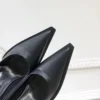 2023 NEW Women's Shoes LEATHER Woman High Heels Pointed Toe Women Pumps for Fashion Office Lady Slip on Sock Free White Black - Image 5