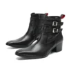 Men Boots Personality Square Head Stylist Fashion Leather Shoes European Spring Autumn Design Formal Wine Red Wedding Boot - Image 6