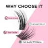 MASSCAKU DIY Cluster Eyelash Extension Segmented False Bundles Eyelashes 72Volume Natural Russian Faux Mink Makeup Lashes - Image 3