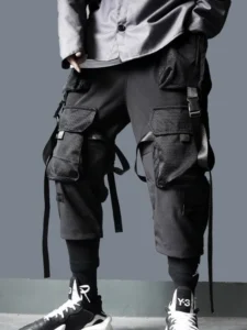 HKSH Men's Tide Tactical Cargo Pants Functional Style Women's Mesh Multi Pockets Overalls Trendy Dark Overalls Fashion HK0042 - Image 4