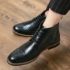 Genuine Leather Luxury Footwear Designer Formal Brogue Dress Winter Business Shoes for Men Fashion Chelsea Casual Ankle Boots 45 - Image 4