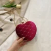 Heart Shape Handbag Womens Red Wedding Purse 2023 New Woman Evening Party Hand Bags Cute Chain Crossbody Bags Heart Shaped Bag - Image 2