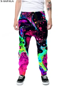 Hippie Psychedelic Colorful Trippy 3D Print Trousers Men Women Sweatpants Drawstring Long Joggers Spring Autumn Sports Pants-2 - Image 2