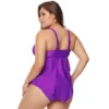 Plus Size Swimsuit Woman 2022 Summer Ruffles Tops Push Up Bikinis Solid High Waist Two Pieces Female Set Swimwear - Image 4