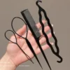 1set Black Blue Pink Ponytail Creator Plastic Loop Topsy Pony Clip Hair Braid Maker Styling Tools Accessories Women Girls Kids - Image 5