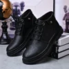WAERTA Men Designer Leather Shoes Handmade Luxury Leisure Casual Moccasin Fashion Ankle Boots Comfortable Non-slip Winter Plush - Image 3