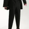 Miyake Pleated Pants Fashion Costume Japanese Streetwear Men Pants Comfortable Black Stretch Suit Pants