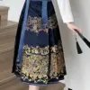 New Chinese Style Horse-Face Mid-Length Skirt 2023 Autumn and Winter New High Waist Modified Hanfu Cropped Skirts for Women