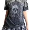 Womens E-Girls Short Sleeve T-Shirt Y2k Graphic Skull Print Crop Tops Crewneck Fairy Grunge Tee Tops Aesthetic Summer Clothes