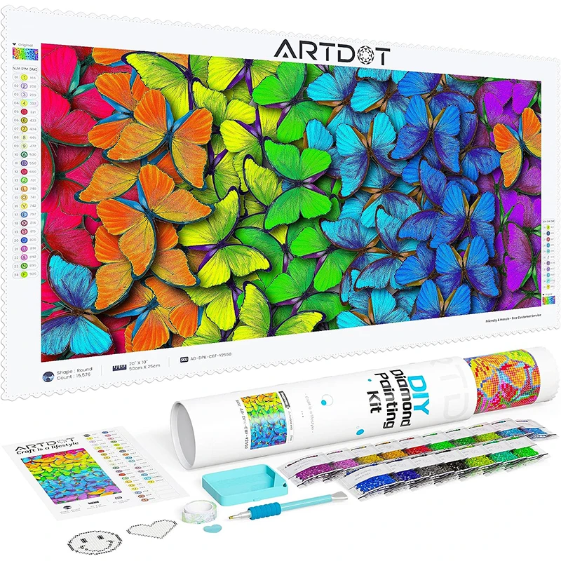 ARTDOT 5D Diamond Painted Set Full Diamond Flower as a Gift Diamond Painted Accessory Set for Home Decoration