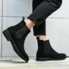 Chelsea Boots Mens 38~48 Suede Leather Classic Red Black Designer Business Casual British Style Male Slip-On Fashion Ankle Boots - Image 4