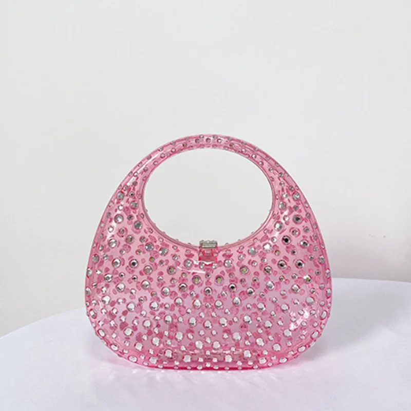 Lady Pink Acrylic Box Evening Clutch Bags Women New Elegant Small Purple Purses And Handbags Wedding Party Clutches Bags Female