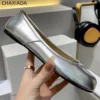 2024 Luxury Designer Leather Loafers Casual Split Toe high quality Summer Ballet Flats Women Walking Shoes - Image 2