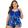 Hot Sale Plus Size Sexy Floral Print Swimwear Bikini Beachwear Dresses For Women Wholesale China - Image 3