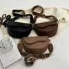 Small Leather Saddle Armpit Bags for Women Summer Chain Shoulder Crossbody Bag Ladies Vintage Underarm Handbags bolsa - Image 5