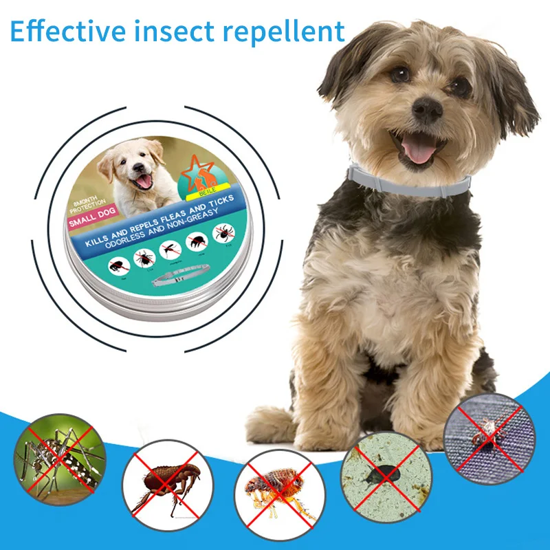Pet Adjustable Collar Dog Anti Flea &Ticks Collar for Pets Household Pet Collar Pest Control Protect Rubber Flea Killer Collar