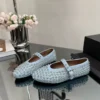 European and American Women's Fashionable Diamond Studded Mary Jane Single Shoes Casual Flat Bottomed Round Toe Buckle Shoes - Image 3