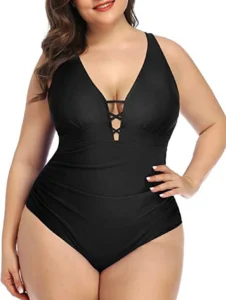 2023 Women New Swimsuit One Piece Swimwear Plus Size Push Up Large Big Solid Black Swimming Suits Beachwear Bathing Suits - Image 5