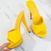 Slippers Women Summer 2022 New Black High Heels 13 CM Color Club Sexy High Platform Thin Party Girl Show Sandals Size 34-43 - Image 2