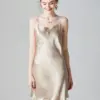 SuyaDream Woman Mini Dress 19mm 100%Real Silk Sleeveless Solid Spaghetti Strap Sleep Dresses 2022 Elegant Chic Clothes