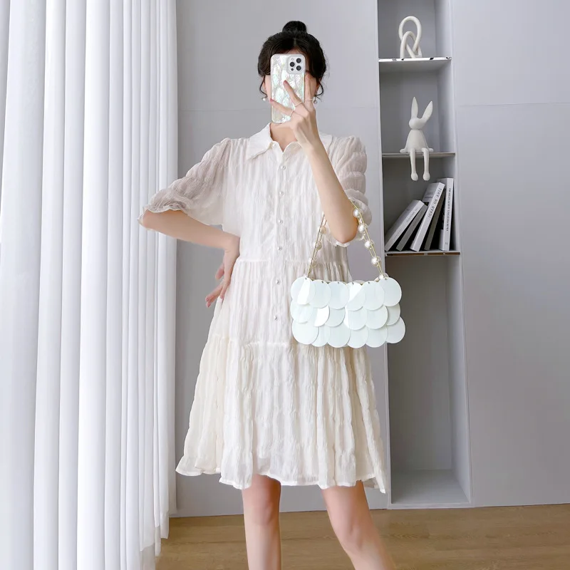 Summer Maternity Nursing Shirt Dresses For Pregnant Women Elegant Casual A-line Plus Size Breastfeeding Pregnancy Dress