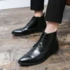 Luxury Designer Men's 38~48 Genuine Leather Italian Brand Dress Shoes Men Fashion Chelsea Casual Boots Retro Ankle Boot Footwear - Image 2