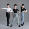 Set Boys Latin Dance T Shirt Pants Ballroom Costume Kids Latin Costume Professional Gymnastics Pratice Dance Costume Competition - Image 3