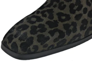 Men Chelsea Ankle Boots Genuine Horse Leather Horse Hair Leopard Boot with Side Zipper Heel Boots designer footwear Wild Black - Image 6