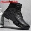 Genuine Leather Men Boots Casual Mens Shoes Leisure Walk Design Non Slip Warm Winter Boots Boots Outdoor Snow Ankle Boots Cowboy - Image 2