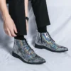 2024 New Luxury Men Boots Designer Autumn Fashion Patent Leather Ankle Boots Men Original Leisure Shiny Motorcycle Short Shoes - Image 5