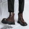 Fashion Military Boots Fashion Thick Soled Motorcycle Boots Designer Winter Boot Formal Dress Shoes for Men Leather Ankle Boots - Image 2