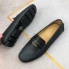 Men's Black Calfskin Classic Driving Shoes Lightweight and Comfortable Casual Slip-on Shoes - Image 6
