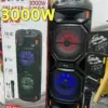 Dual 8-inch P.M.P.O 3000W high output outdoor Bluetooth speaker karaoke party portable wireless subwoofer column with microphone