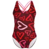 TiaoBug One-piece Kids Cute Girls Heart Print Swimsuit 7 to 12 Years Sleeveless Open Back Crisscross Swimwear Beach Bathing Suit - Image 3