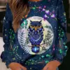 Owl Hoodie Women Fashion Hoodies Girl Coats Animal Sweatshirt Cat Print Hoodie Women Sweats Kawaii Clothing Autumn Tracksuits