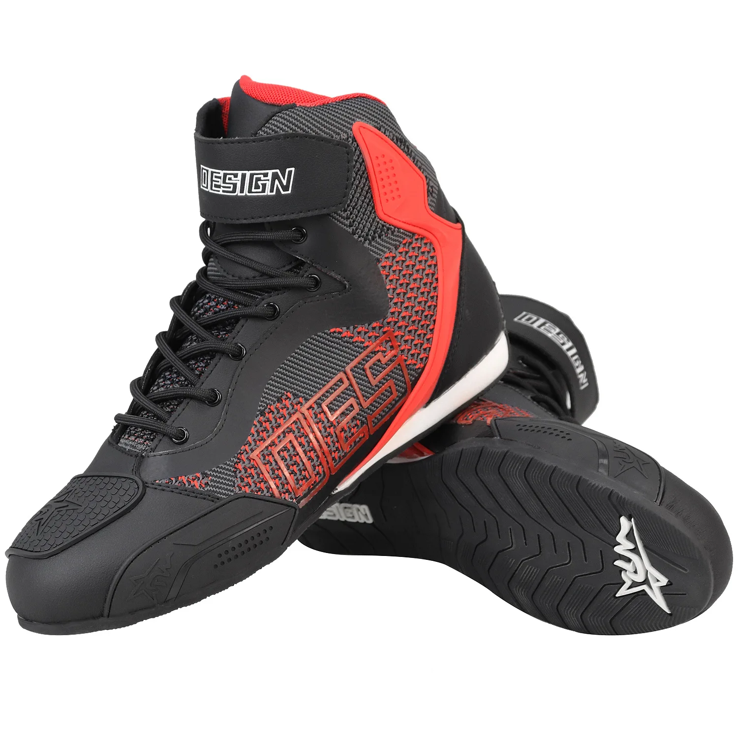 DESIGN Motorcycle Boots Men Women Microfiber Leather Moto Motocross Riding Boots Mesh Breathable Motorbike Shoes Casual Shoes