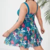 One Piece Swimwear Dress 2022 Fashion Women Summer Floral Print Chiffon Beach Wear Swimsuit Large Size Plus Size Women Clothing - Image 4
