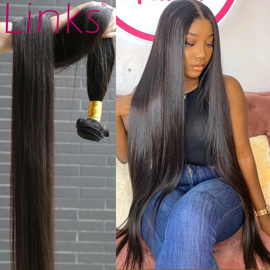Links Brazilian Hair Weave Human Hair Bundles weave Straight Bundles 30 32 34 40 Inch Bundles Remy Hair Extensions tissage