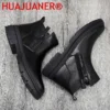 Man Winter Chelsea Boots Plush Warm Male Casual Genuine Leather Shoes Side Zipper Designer Men's Dress Boot Business Footwear - Image 5