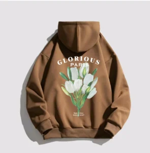 Lily Men Women 100%Cotton Hoodie Korean Style Luxury Brand Flower Printed Hoodies High Quality Hooded Sweatshirt Autumn Pullover - Image 5