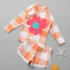 Girls Swimsuit Fashion Split Two-piece Swimwear Sets for Kids Sunscreen Quick Dry Long Sleeve Swimming Suits Teen Beach Clothing - Image 5